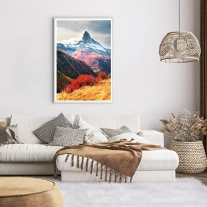 Poster in einem weißen Rahmen - Alpenherbst - 70x100 cm