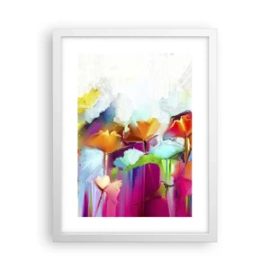 Poster in einem weißen Rahmen - Der Regenbogen ist aufgeblüht - 30x40 cm