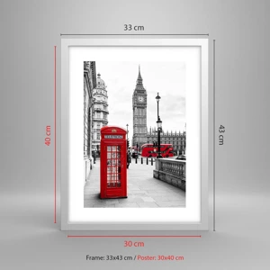 Poster in einem weißen Rahmen - London, ohne Zweifel - 30x40 cm