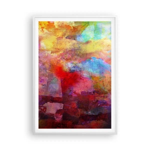 Poster in einem weißen Rahmen - Schau in den Regenbogen - 70x100 cm