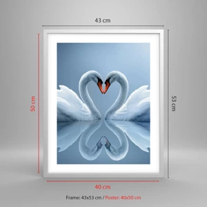 Poster in einem weißen Rahmen - Zeit für die Liebe - 40x50 cm