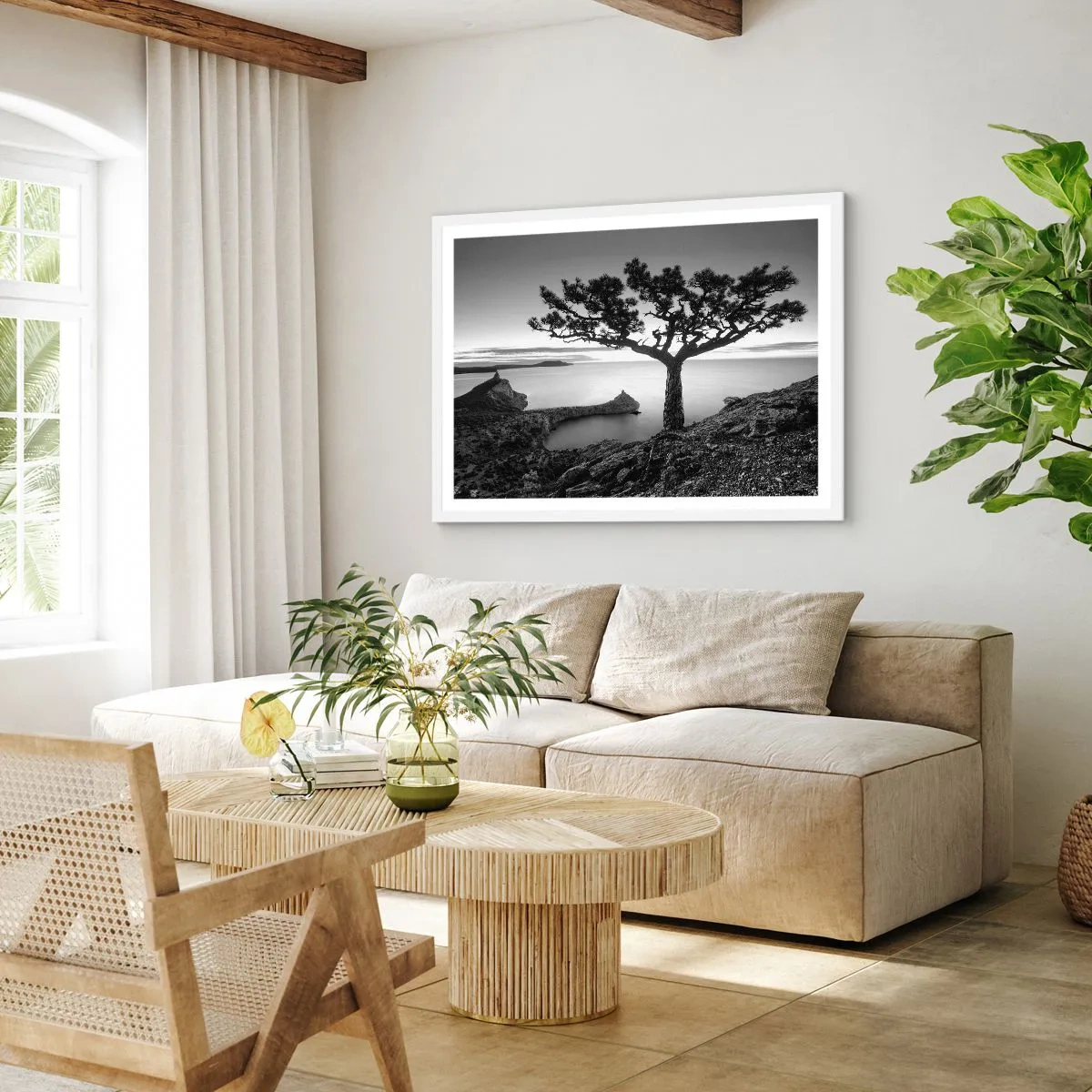 Poster in einem weißen Rahmen - Stille bis zum Horizont - 100x70 cm