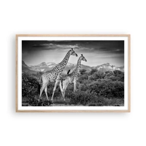 Poster in einem Rahmen aus heller Eiche - Hohe Sphären in Afrika - 91x61 cm