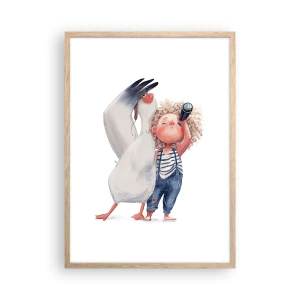 Poster in einem Rahmen aus heller Eiche - Toller Reiseplan - 50x70 cm