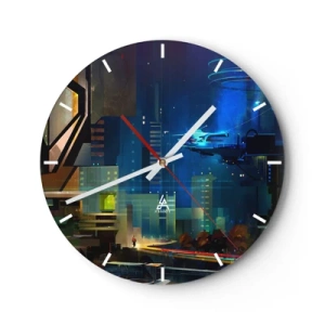 Wanduhr - Glasuhr - In naher Zukunft - 40x40 cm