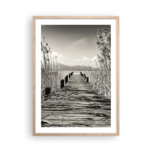 Poster in einem Rahmen aus heller Eiche - In der Stille des Grases - 50x70 cm