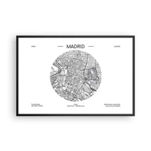 Poster in einem schwarzem Rahmen - Anatomie von Madrid - 91x61 cm