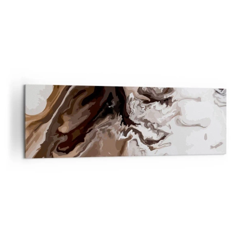 Bild auf Leinwand - Leinwandbild - Abstraktion in Brauntönen mit dynamischen Linien - 160x50cm - Farbkontrast - Moderne Wanddekoration für Wohnzimmer und Schlafzimmer ARTTOR