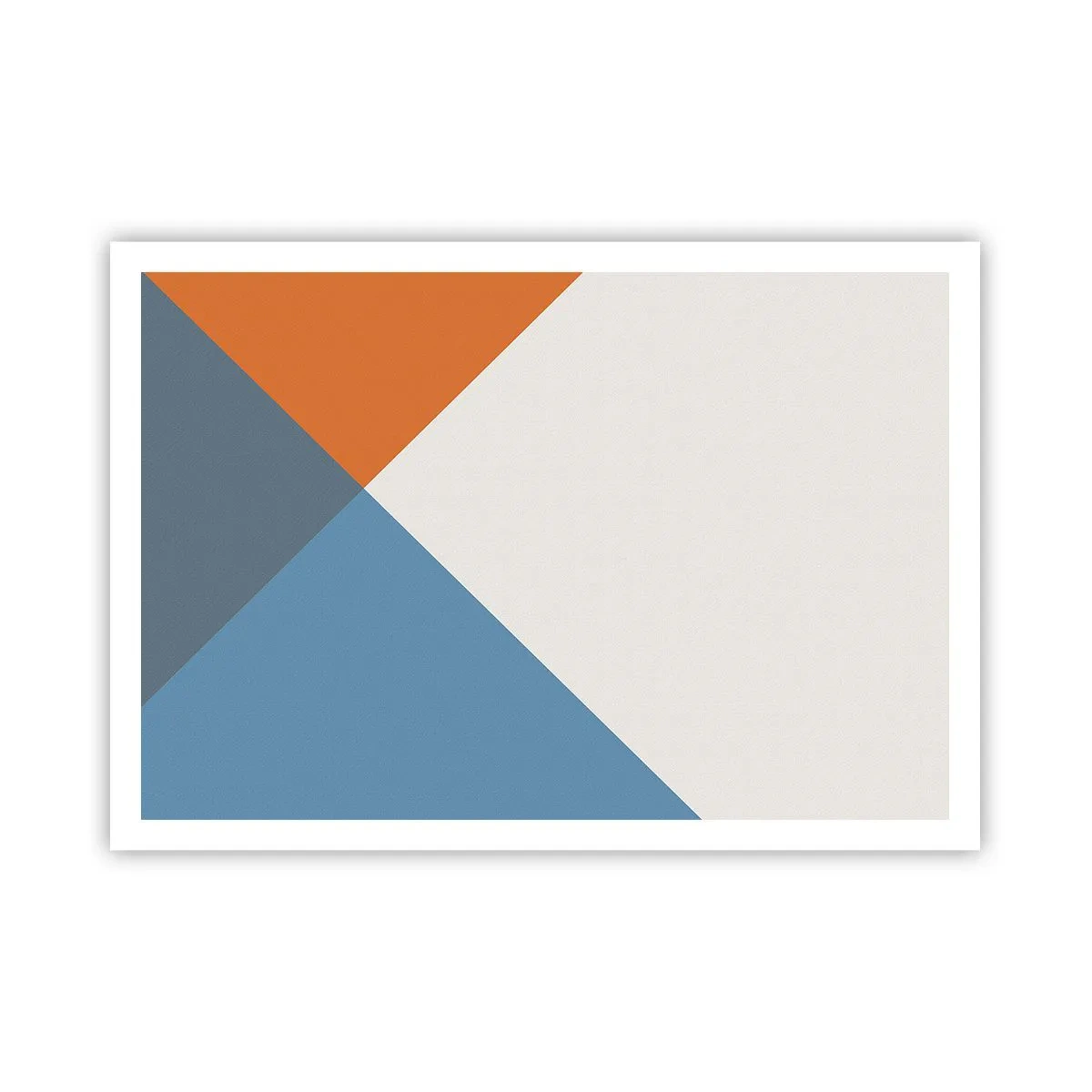Poster - Geometrische Dreiecke in Blau- und Orangetönen - 100x70cm - In einem Winkel… - Moderne Wanddekoration für Wohnzimmer und Schlafzimmer ARTTOR