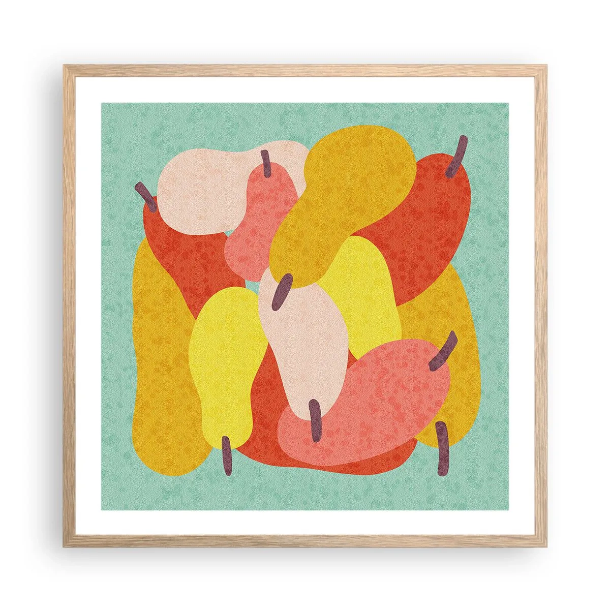 Poster in einem Rahmen aus heller Eiche - Probieren Sie die Sommersonne - 60x60 cm