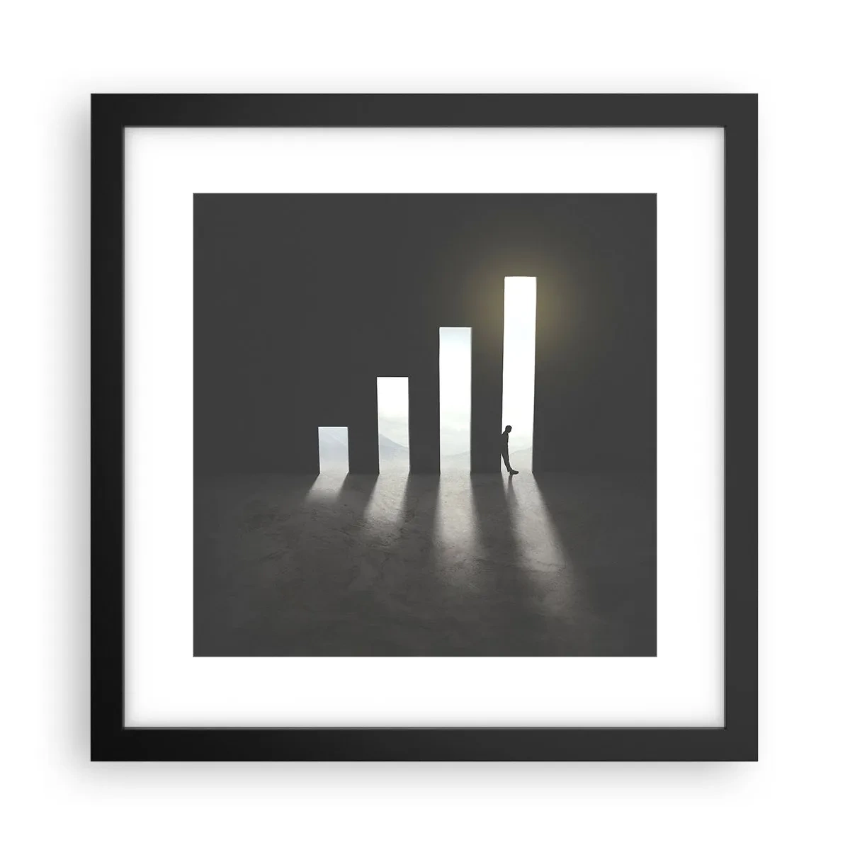 Poster in einem schwarzem Rahmen - Erfolg – Impression - 30x30 cm