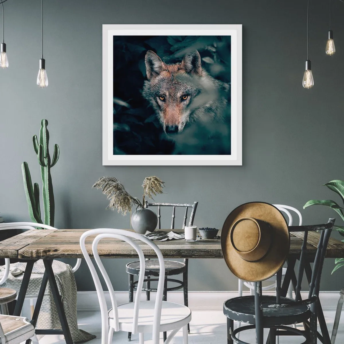 Poster in einem weißen Rahmen - Jäger - 60x60 cm