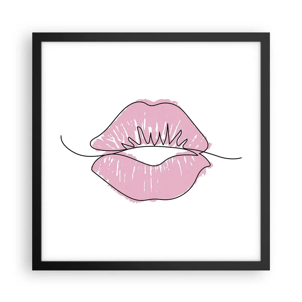 Poster in einem schwarzem Rahmen - Bereit zum Küssen? - 40x40 cm
