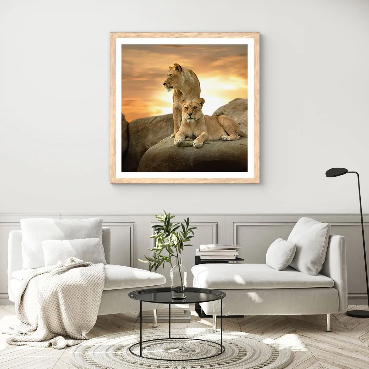 Poster in einem Rahmen aus heller Eiche - Königliche Majestät - 60x60 cm