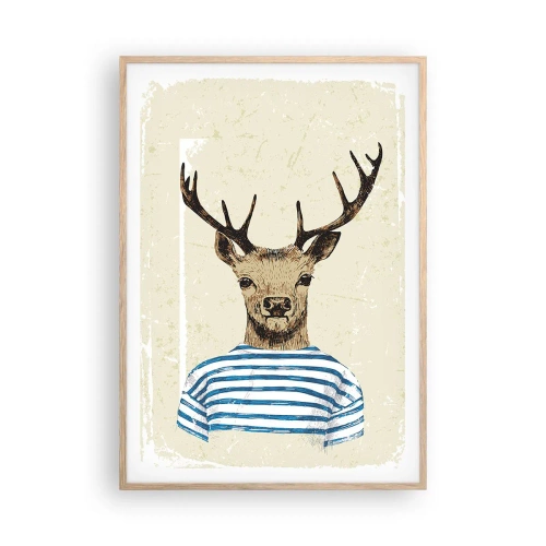 Poster in einem Rahmen aus heller Eiche - Weil ich gestreifte T-Shirts mag! - 70x100 cm