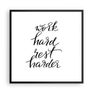 Poster in einem schwarzem Rahmen - Lebensbalance - 60x60 cm