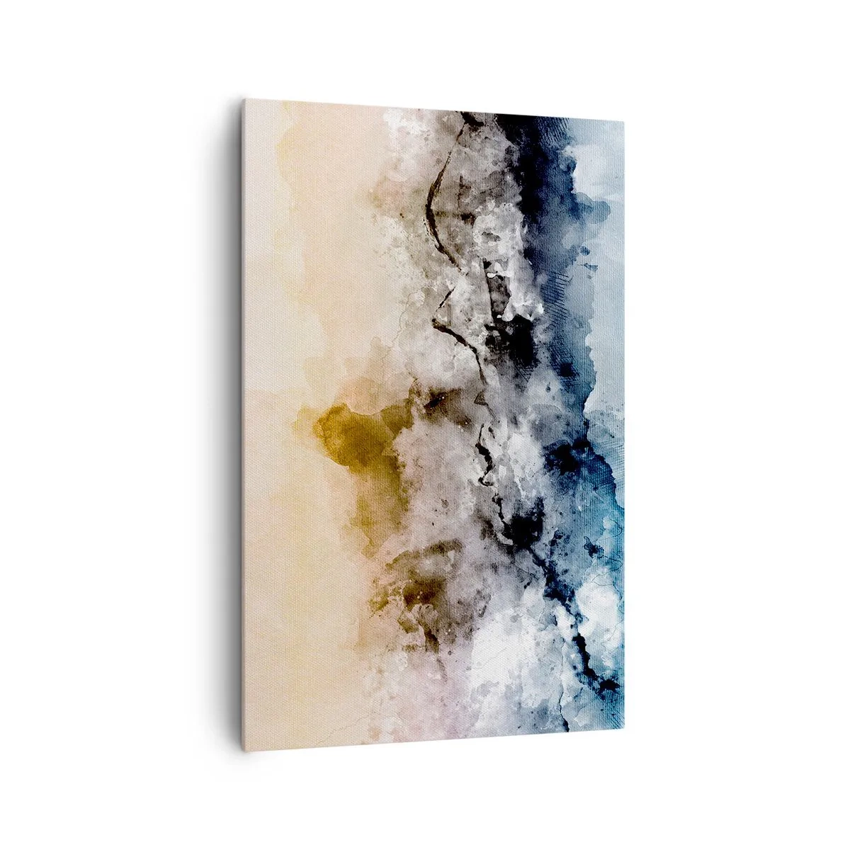 Bild auf Leinwand - Leinwandbild - Abstrakte Landschaft mit Nebel und dezenten Farben - 80x120cm - In einer Nebelwolke ertrunken - Moderne Wanddekoration für Wohnzimmer und Schlafzimmer ARTTOR