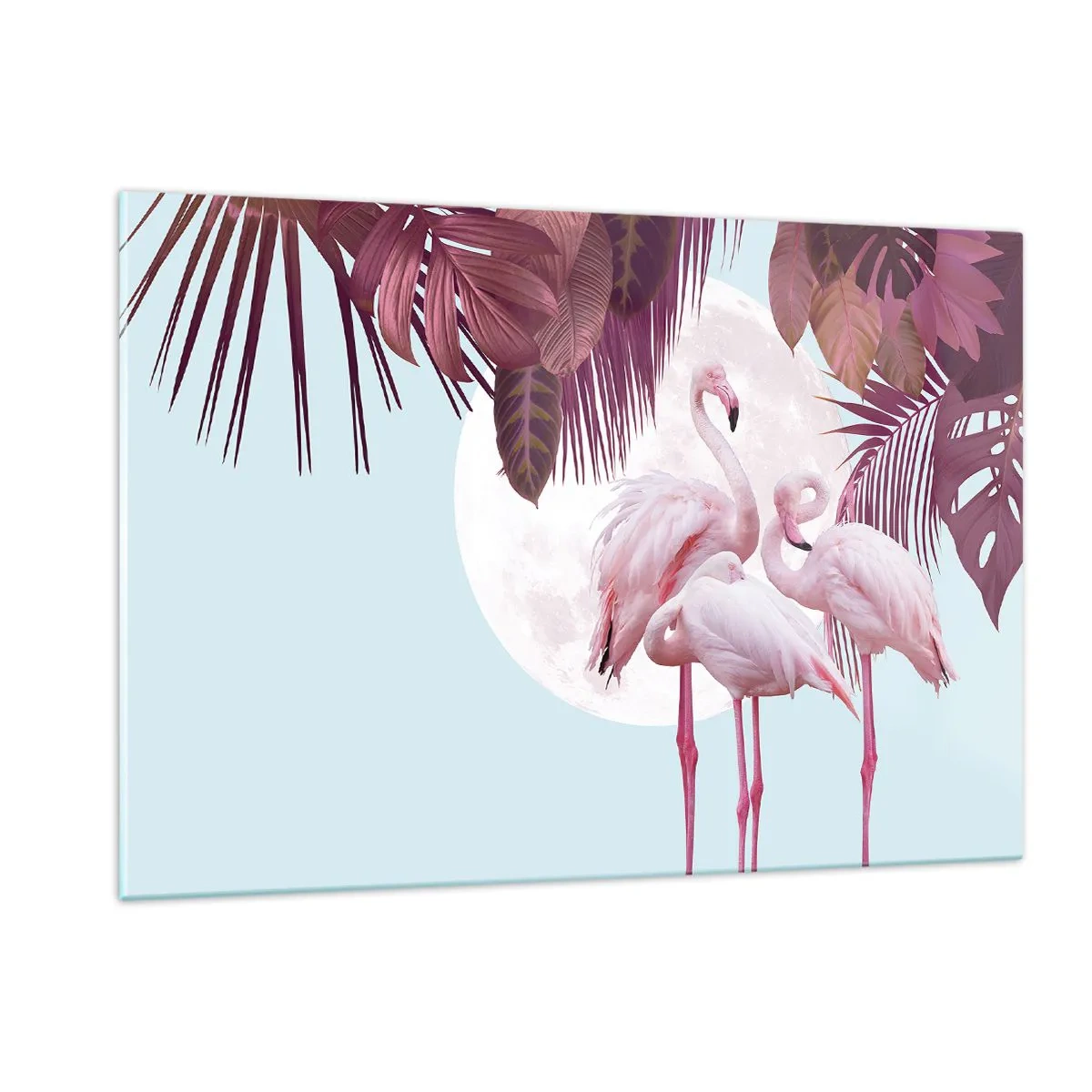 Glasbild - Bild auf glas - Drei Vogelgnaden - 120x80cm - Drei Vogelgnaden - Moderne Wanddekoration für Wohnzimmer und Schlafzimmer ARTTOR