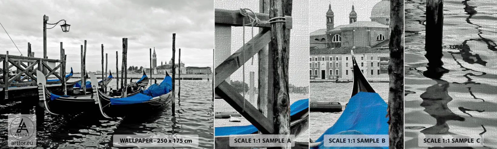 Fototapeten Muster Premium Canvas - Nachdenkliches Venedig - Stadt, Venedig, Italien - 100x30 cm