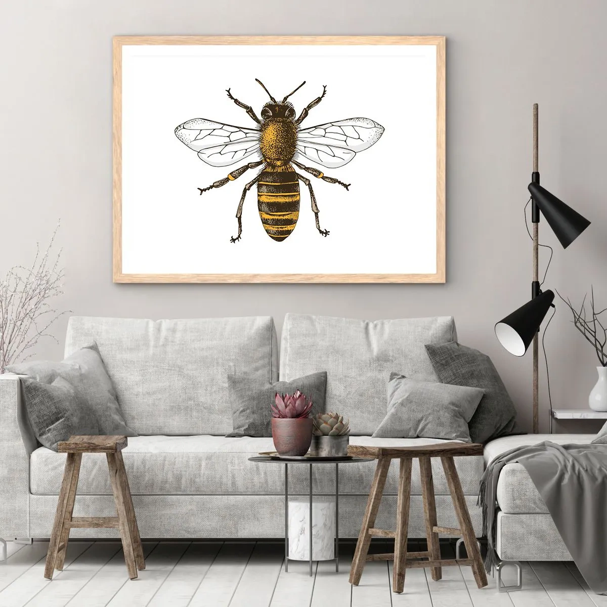 Poster in einem Rahmen aus heller Eiche - Schön und gut - 50x40 cm