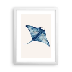 Poster in einem weißen Rahmen - Leben im Blau - 30x40 cm