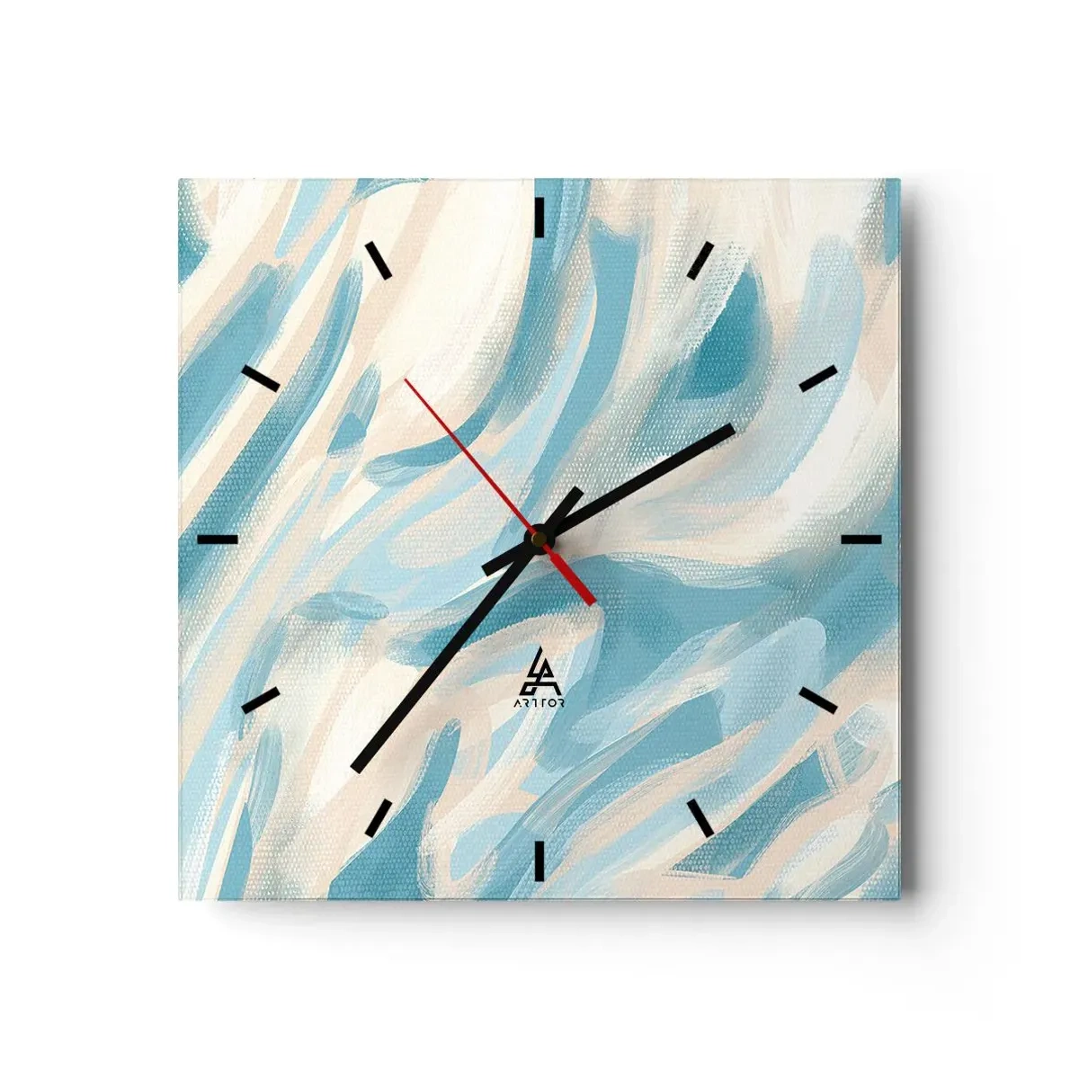 Wanduhr - Glasuhr - Frühlingsbrisen - 40x40 cm