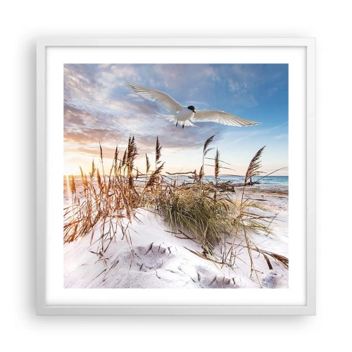 Poster in einem weißen Rahmen - Wind vom Meer - 50x50 cm