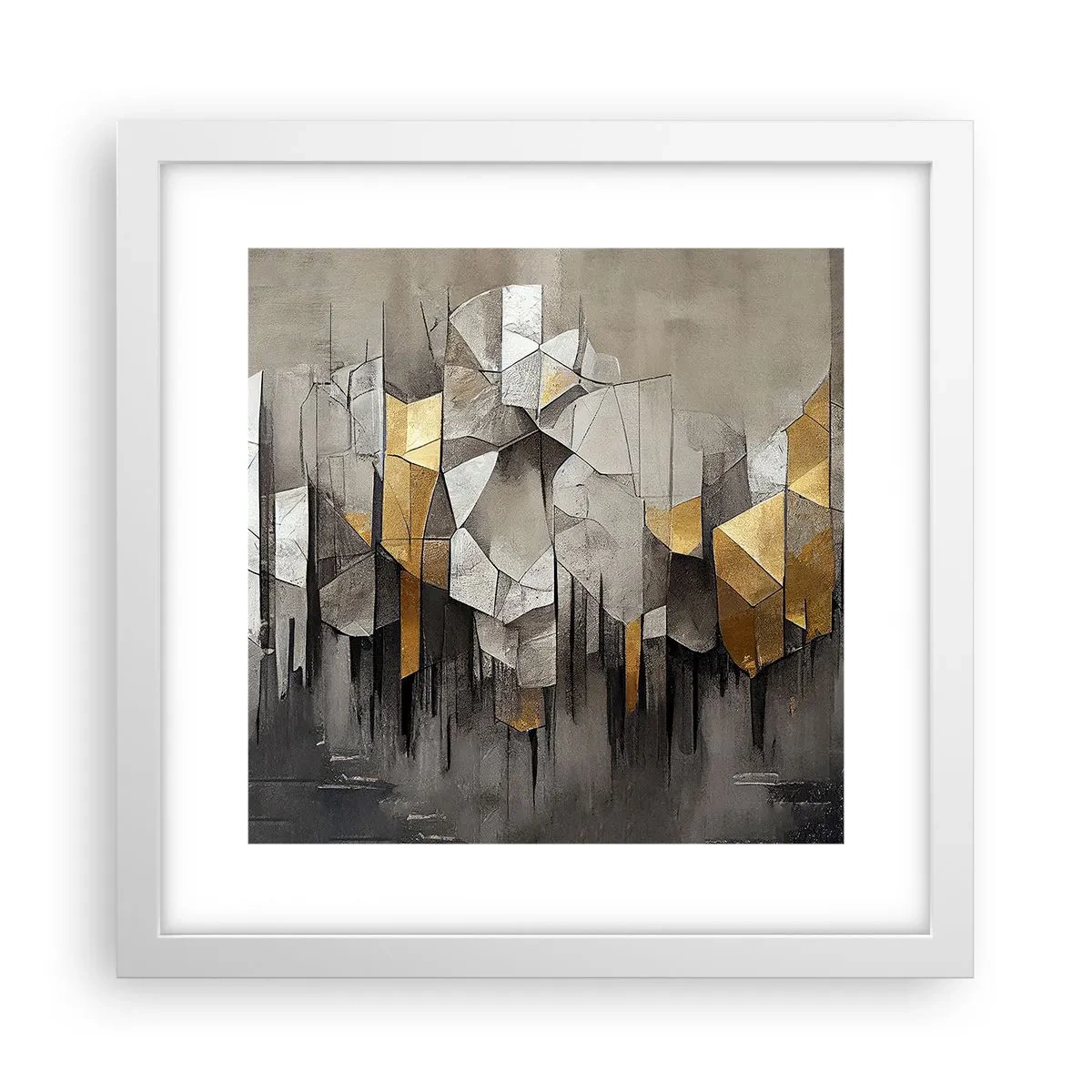 Poster in einem weißen Rahmen - Komposition aus Eis und Licht - 30x30 cm