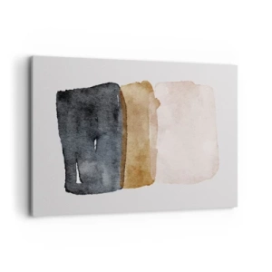 Bild auf Leinwand - Leinwandbild - Eine minimalistische Komposition aus drei Rechtecken in Erdtönen. - 100x70cm - Die Komposition der Farben der Erde - Moderne Wanddekoration für Wohnzimmer und Schlafzimmer ARTTOR