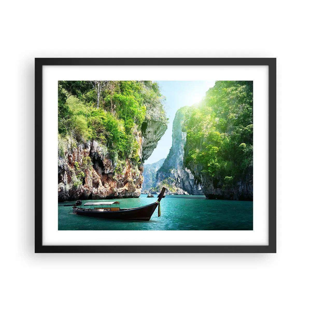 Poster in einem schwarzem Rahmen - Eine Einladung zu einer exotischen Reise - 50x40 cm