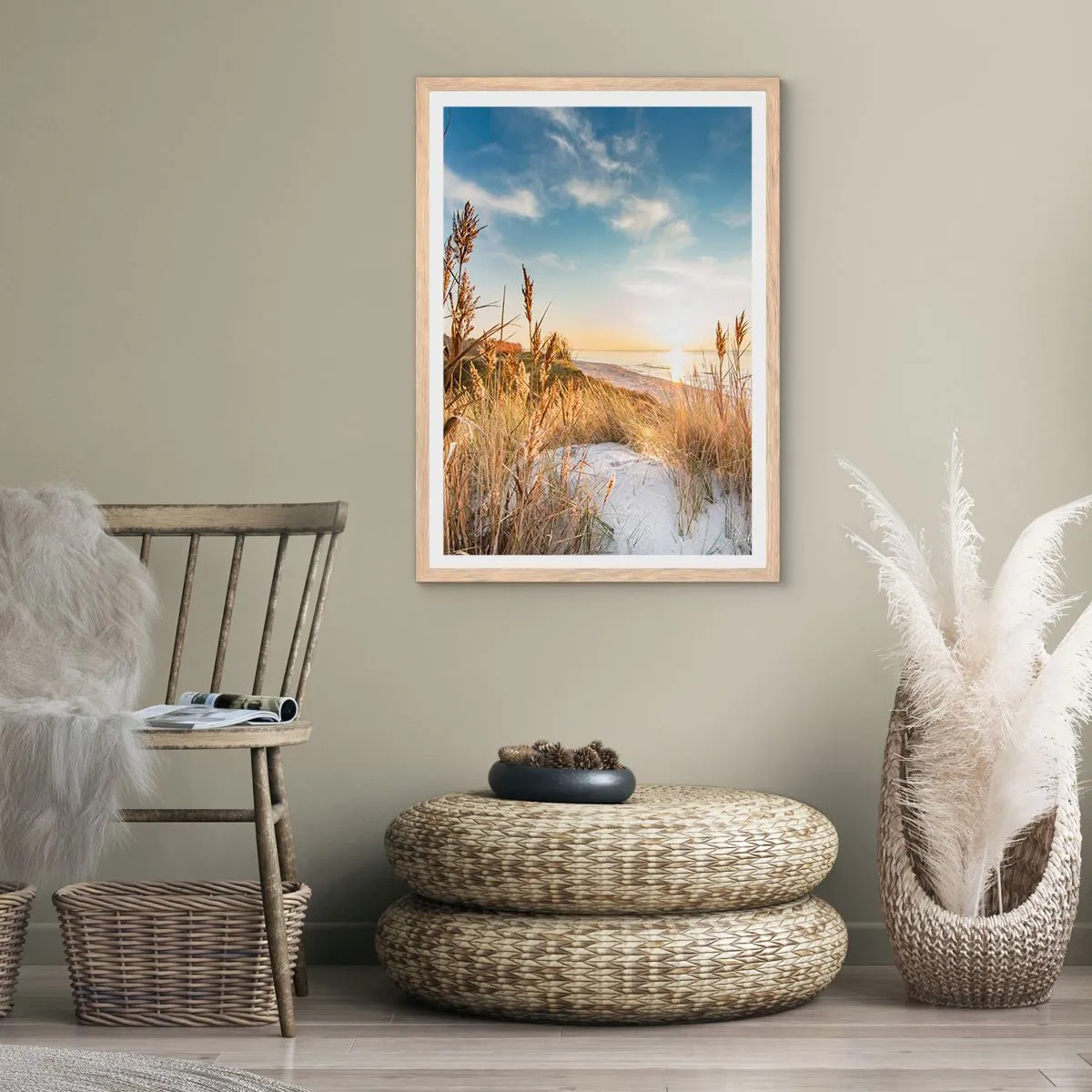 Poster in einem Rahmen aus heller Eiche - Nordstrand - 30x40 cm