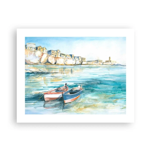 Poster - Landschaft in Azurblau - 50x40 cm