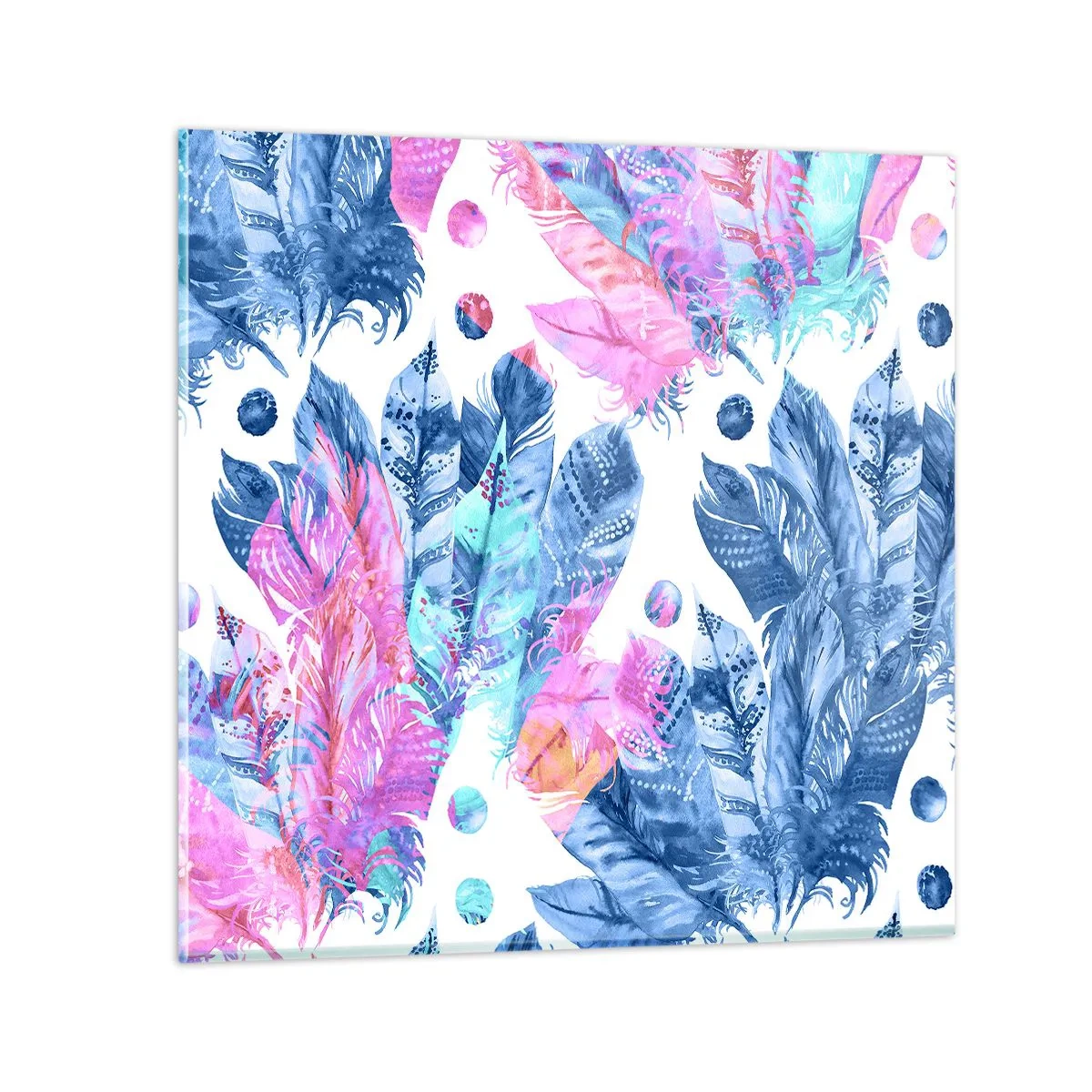 Glasbild - Bild auf glas - Pflaumen in Pink und Blau - 40x40 cm