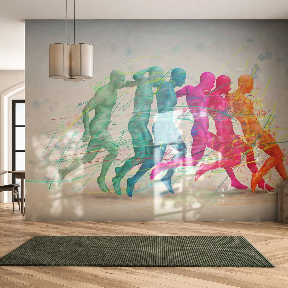 Fototapete Standard Eco - Harmonie der Bewegung - Abstraktion, Mann, Sport - 200x140 cm