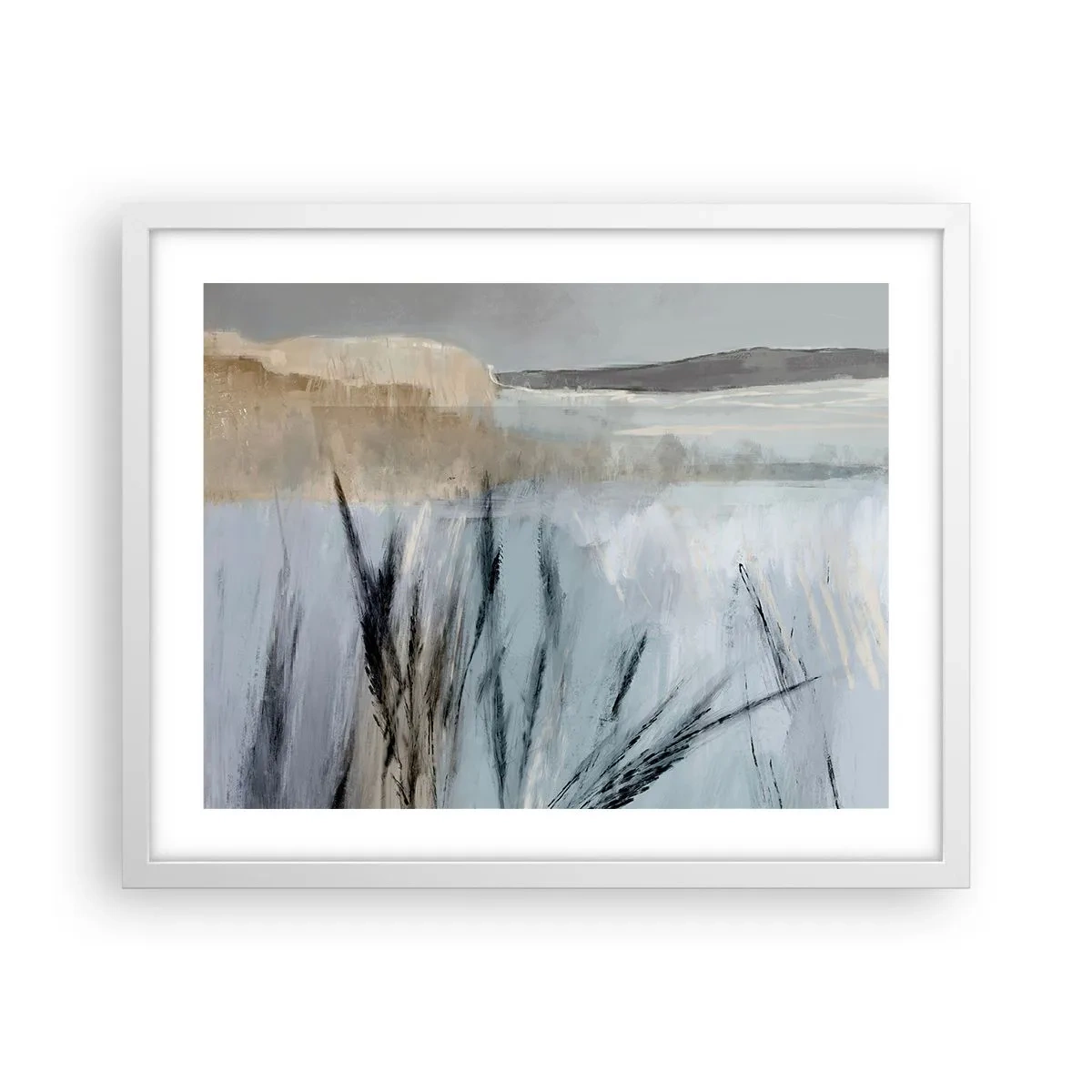 Poster in einem weißen Rahmen - Winterfelder - 50x40 cm