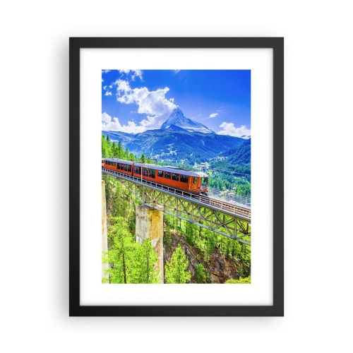 Poster in einem schwarzem Rahmen - Jetzt sind Alpen dran - 30x40 cm