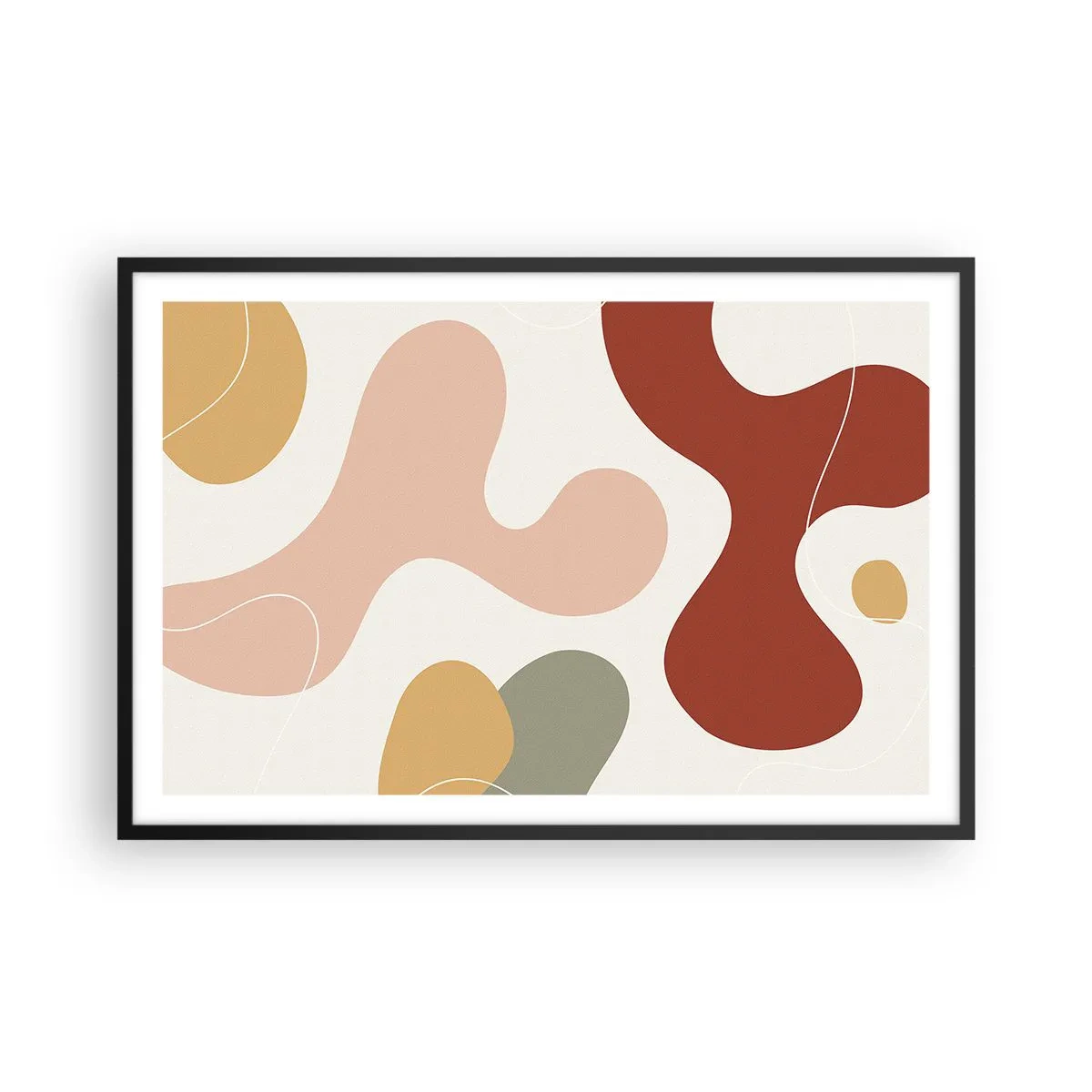 Poster in einem schwarzem Rahmen - Kringel oder Schnörkel? - 91x61 cm