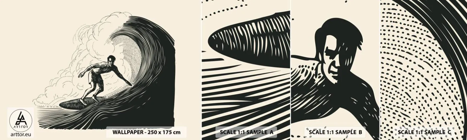 Fototapetenmuster Standard Eco - König der Welle - Welle, Surfen, Sport - 100x30 cm