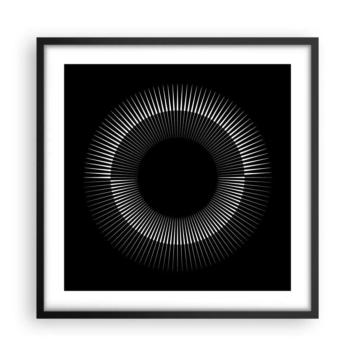 Poster in einem schwarzem Rahmen - Schwarze Sonne - 50x50 cm