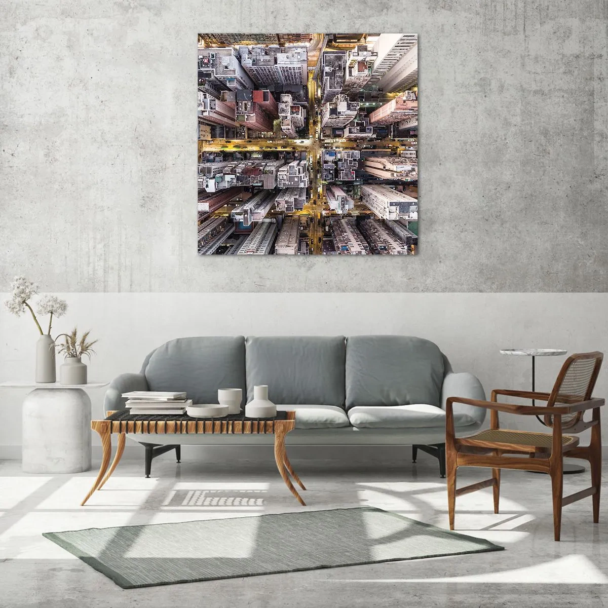 Glasbild - Bild auf glas - Grüße aus Hongkong - 50x50 cm