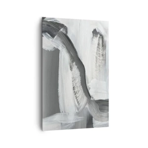 Bild auf Leinwand - Leinwandbild - Grau-weiße Abstraktion mit dynamischen Linien - 80x120cm - Entscheidender Schritt - Moderne Wanddekoration für Wohnzimmer und Schlafzimmer ARTTOR