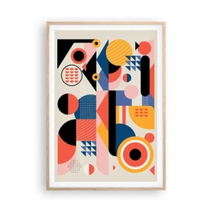 Poster in einem Rahmen aus heller Eiche - Komposition: Na, los, spiel! - 70x100 cm