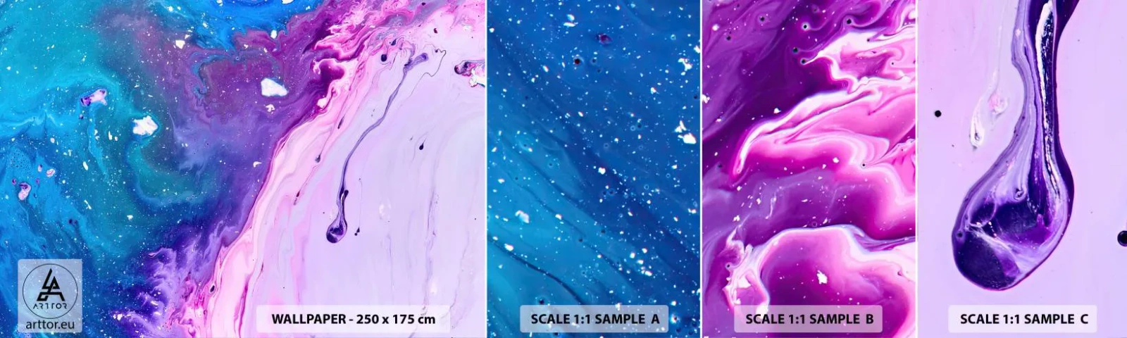 Fototapeten Muster Selbstklebend Deluxe Sticker - Yin und Yang - Abstraktion, Stück, Malerei - 100x30 cm