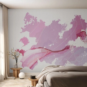 Fototapete Premium Canvas - Karte der Rosawelt - Minimalismus, Pastell, Karte - 250x175 cm