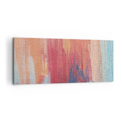 Bild auf Leinwand - Leinwandbild - Renne den Regenbogen hinunter - 100x40 cm