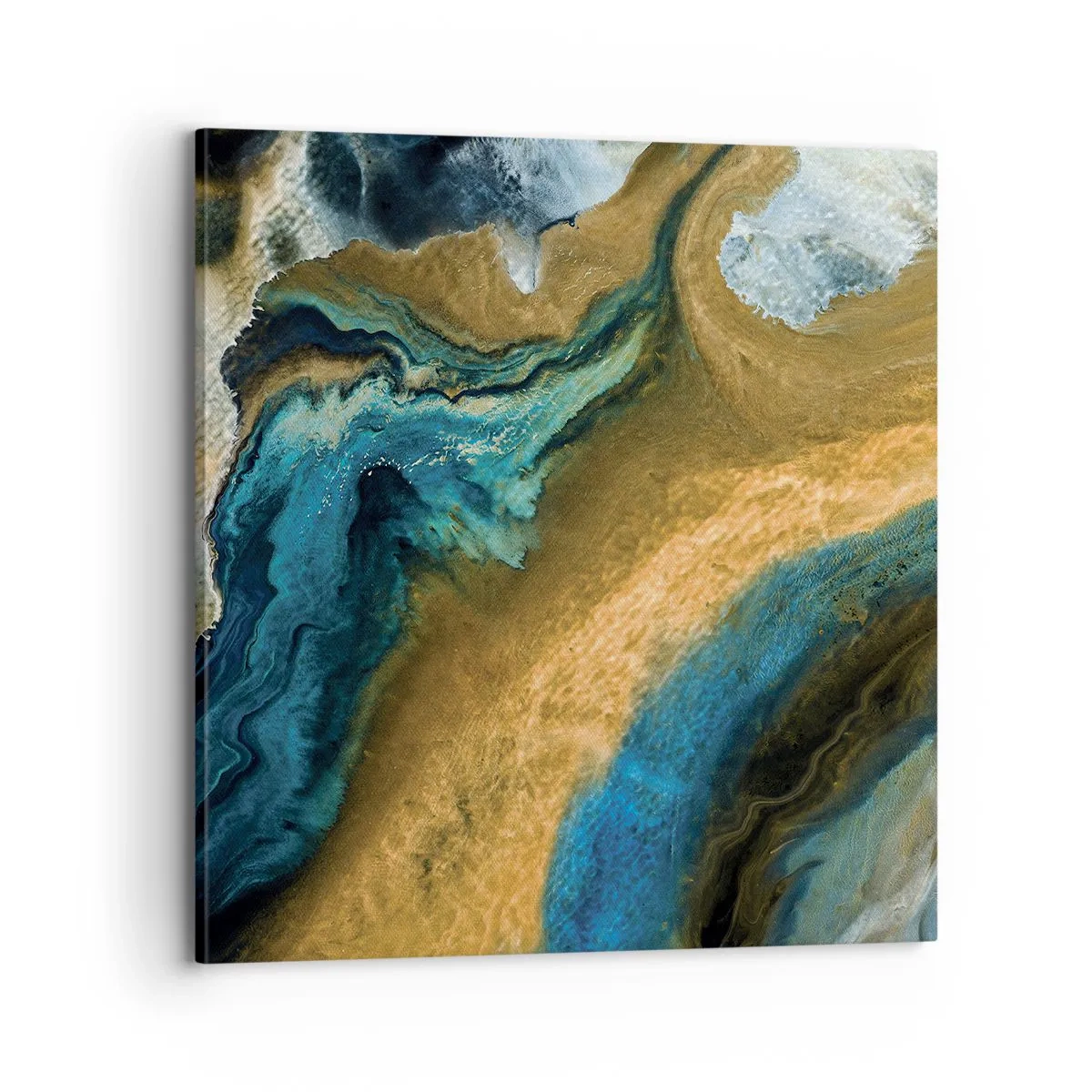 Bild auf Leinwand - Leinwandbild - Blau - Gelb - gegenseitige Beeinflussung - 70x70 cm