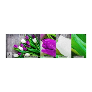 Fototapeten Muster Premium Canvas - Am Tag der Frühlingsferien - Blumen, Tulpen, Blumenstrauß - 100x30 cm
