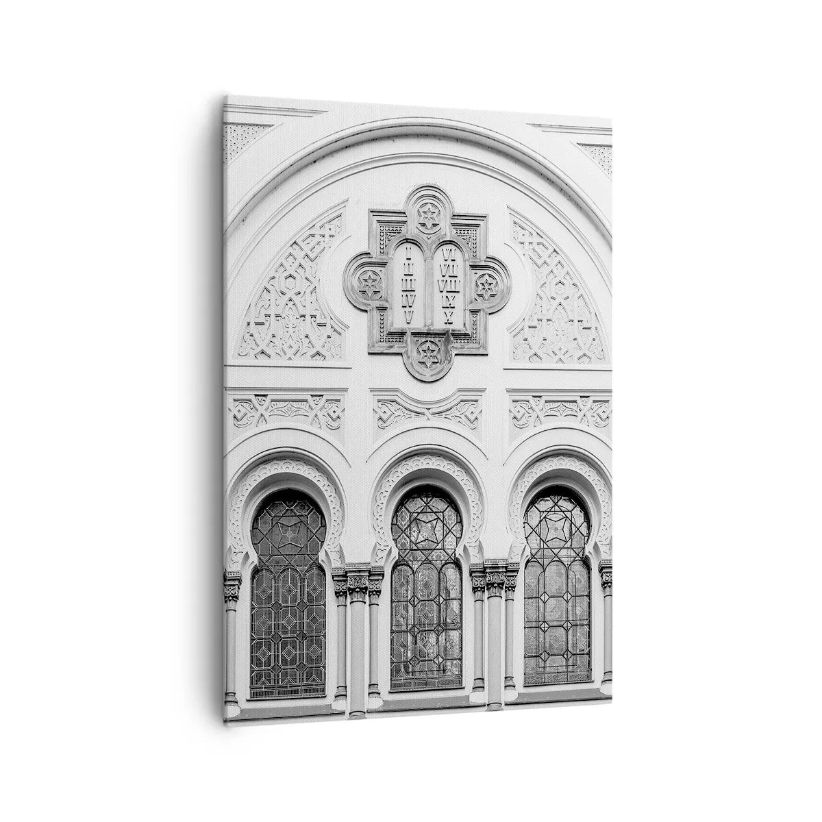 Bild auf Leinwand - Leinwandbild - Architektonische Details der Fassade im monochromen Stil - 70x100cm - An der Grenze der Kulturen - Moderne Wanddekoration für Wohnzimmer und Schlafzimmer ARTTOR