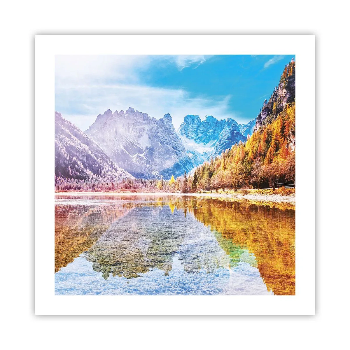Poster - Und in den Bergen ist es schon Herbst - 50x50 cm