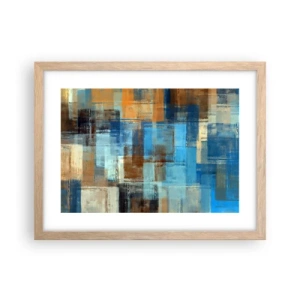 Poster in einem Rahmen aus heller Eiche - Durch den blauen Schleier - 40x30 cm